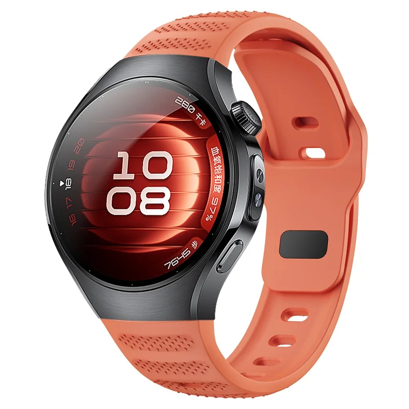 Correa de Silicona con Textura de Puntos para Smartwatch Huawei Watch 5 de 42mm - Naranja