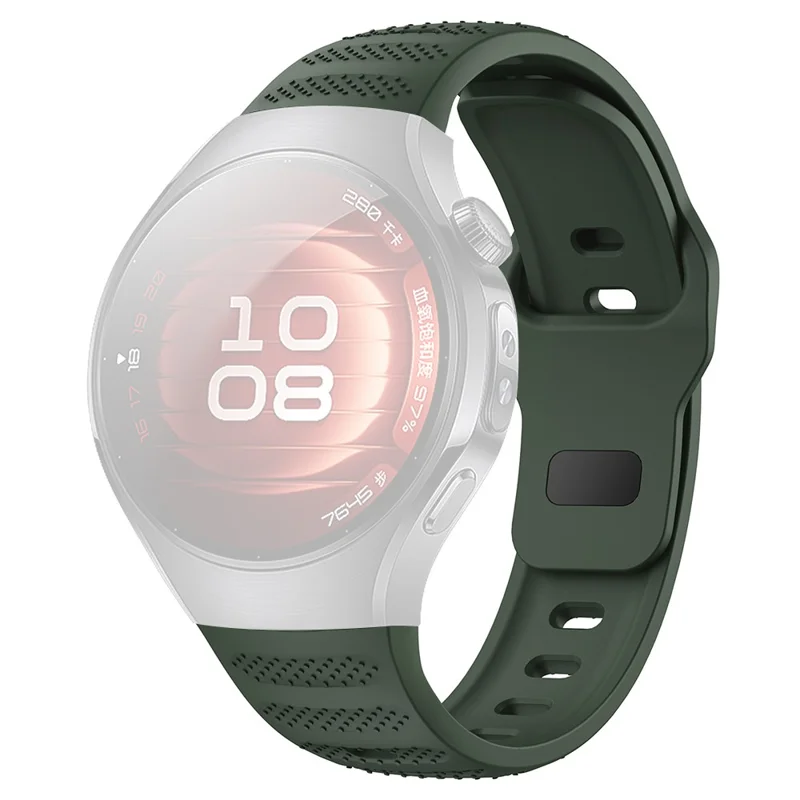 Für Huawei Watch 5 42mm Smartwatch Band Punktetextur Silikon Armband - Grün