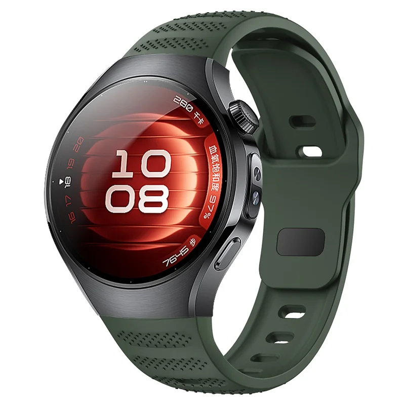 Für Huawei Watch 5 42mm Smartwatch Band Punktetextur Silikon Armband - Grün