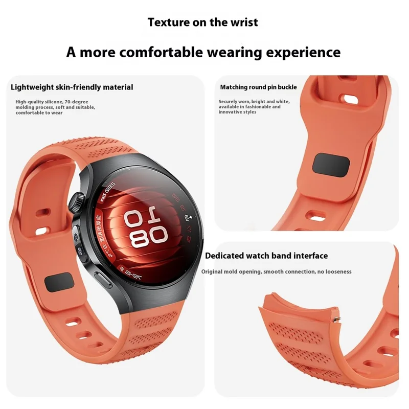 Für Huawei Watch 5 42mm Smartwatch Band Punktetextur Silikon Armband - Grün