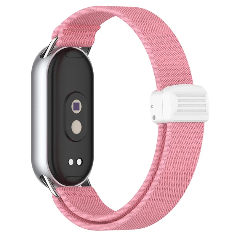 Nylon Watch Strap for Xiaomi Smart Band 10 / 9 / 9 NFC / 8 Magnetic Clasp Adjustable Wristband - Pink