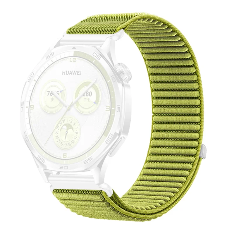Bracelet de montre en nylon tressé de 18 mm avec bande magique pour Huawei Watch GT 5 Pro 42mm / GT 5 41mm / GT 4 41mm - Vert