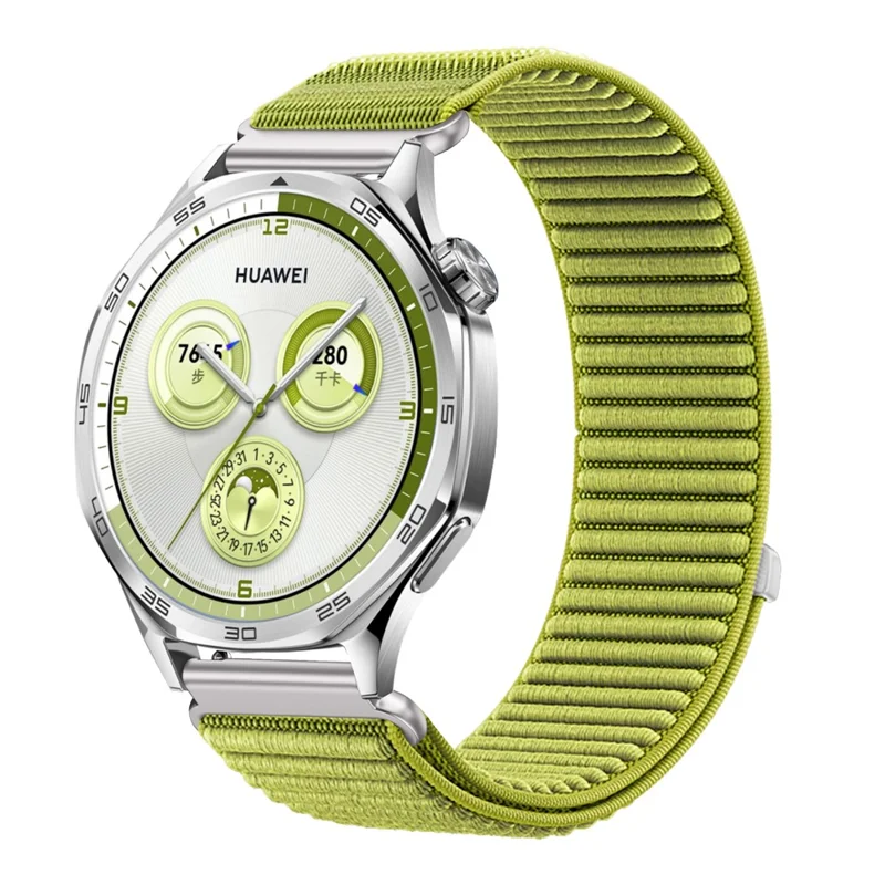 Bracelet de montre en nylon tressé de 18 mm avec bande magique pour Huawei Watch GT 5 Pro 42mm / GT 5 41mm / GT 4 41mm - Vert