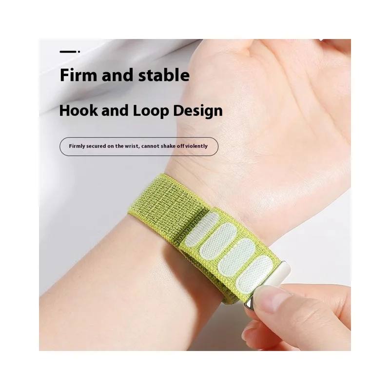 Bracelet de montre en nylon tressé de 18 mm avec bande magique pour Huawei Watch GT 5 Pro 42mm / GT 5 41mm / GT 4 41mm - Vert