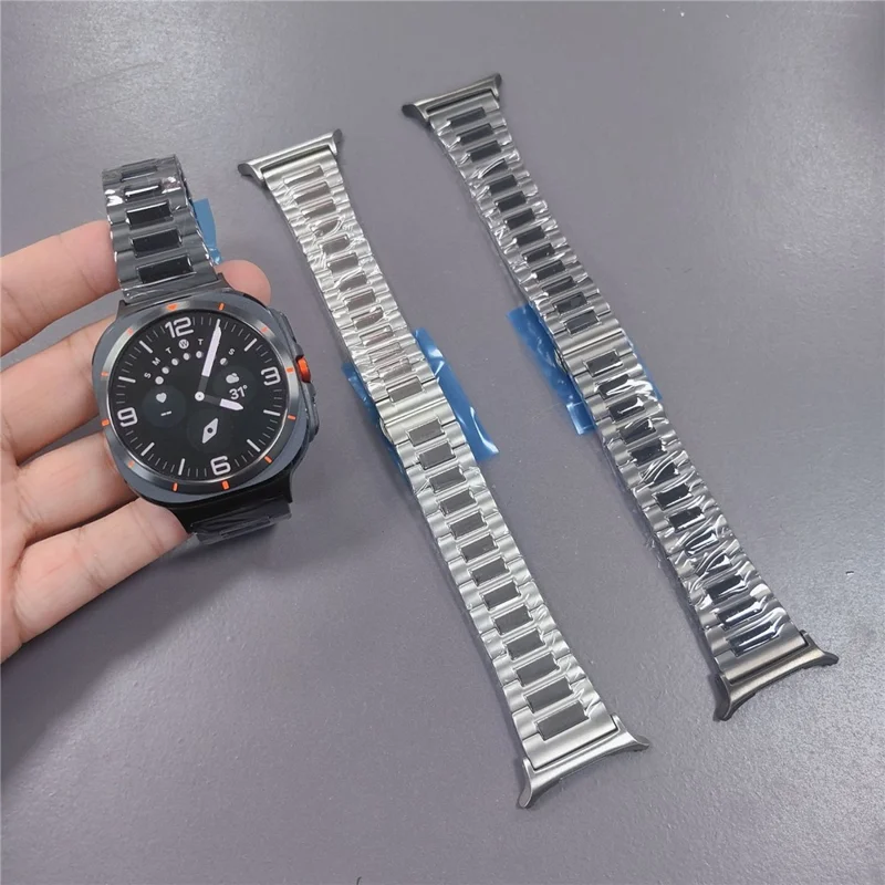 Titanium Alloy Watch Strap for Samsung Galaxy Watch8 44mm / 40mm / Watch8 Classic 46mm Butterfly Buckle Wrist Band - Black