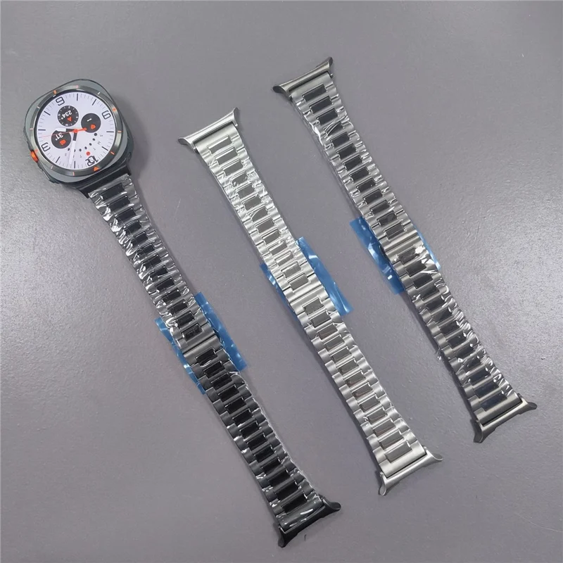 Titanium Alloy Watch Strap for Samsung Galaxy Watch8 44mm / 40mm / Watch8 Classic 46mm Butterfly Buckle Wrist Band - Black