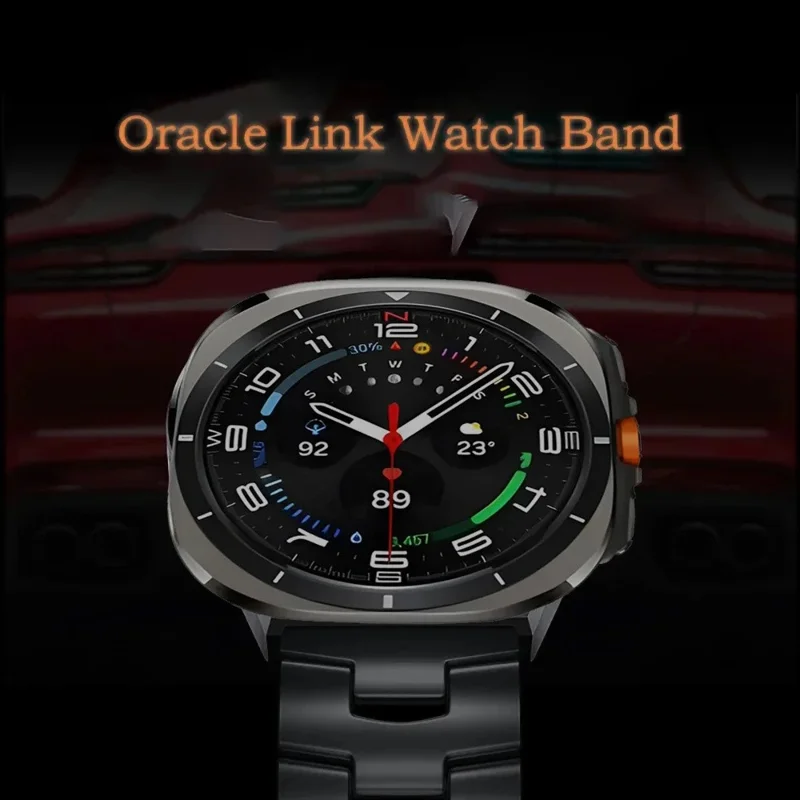 Wrist Band for Samsung Galaxy Watch8 44mm / 40mm / Watch8 Classic 46mm Oracle Bone Shape Titanium Alloy Watch Strap - Black