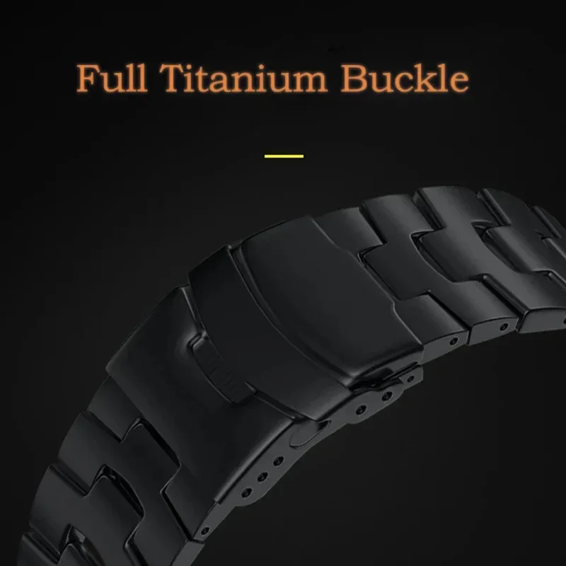 Wrist Band for Samsung Galaxy Watch8 44mm / 40mm / Watch8 Classic 46mm Oracle Bone Shape Titanium Alloy Watch Strap - Black