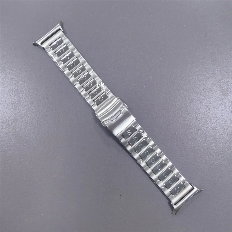 Watch Strap for Samsung Galaxy Watch8 44mm / 40mm / Watch8 Classic 46mm S Pattern 3-Bead Titanium Alloy Wrist Band - Silver