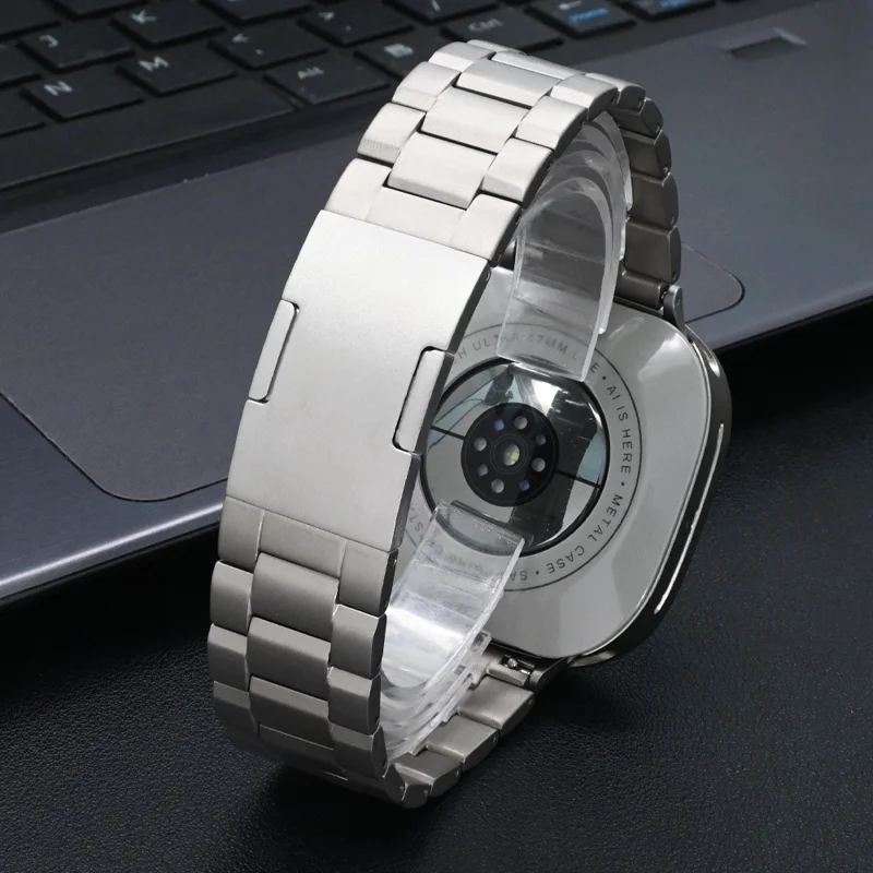 Watch Band for Samsung Galaxy Watch8 44mm / 40mm / Watch8 Classic 46mm Titanium Alloy 3-Bead Wrist Strap - Titanium