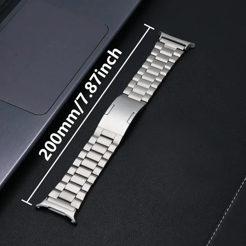 Watch Band for Samsung Galaxy Watch8 44mm / 40mm / Watch8 Classic 46mm Titanium Alloy 3-Bead Wrist Strap - Titanium