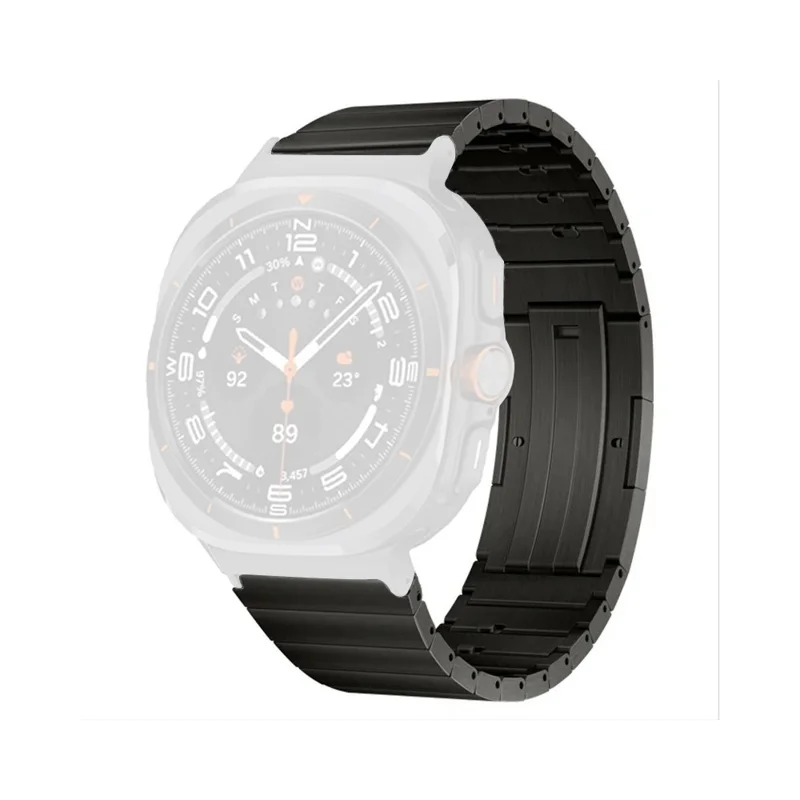 Watch Band for Samsung Galaxy Watch8 44mm / 40mm / Watch8 Classic 46mm Quick Release Side Sliding Buckle Titanium Alloy Strap - Black