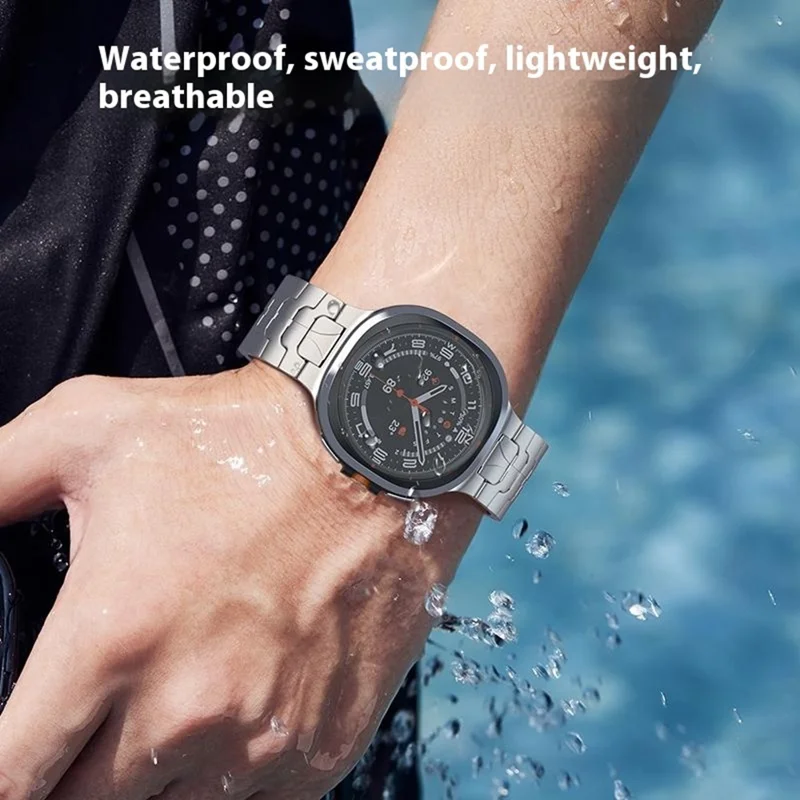 Ремешок для Samsung Galaxy Watch8 44мм / 40мм / Watch8 Classic 47мм, титановый, с предохранительной застежкой - Титан