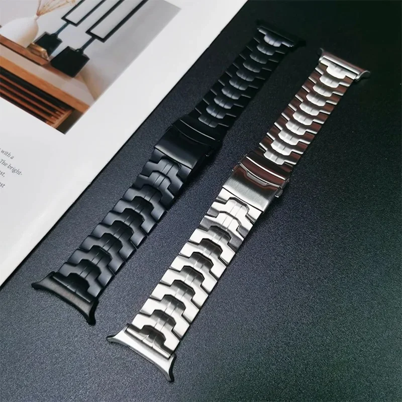 Watch Strap for Samsung Galaxy Watch8 44mm / 40mm / Watch8 Classic 46mm Titanium Alloy Wrist Band with Safety Buckle - Black