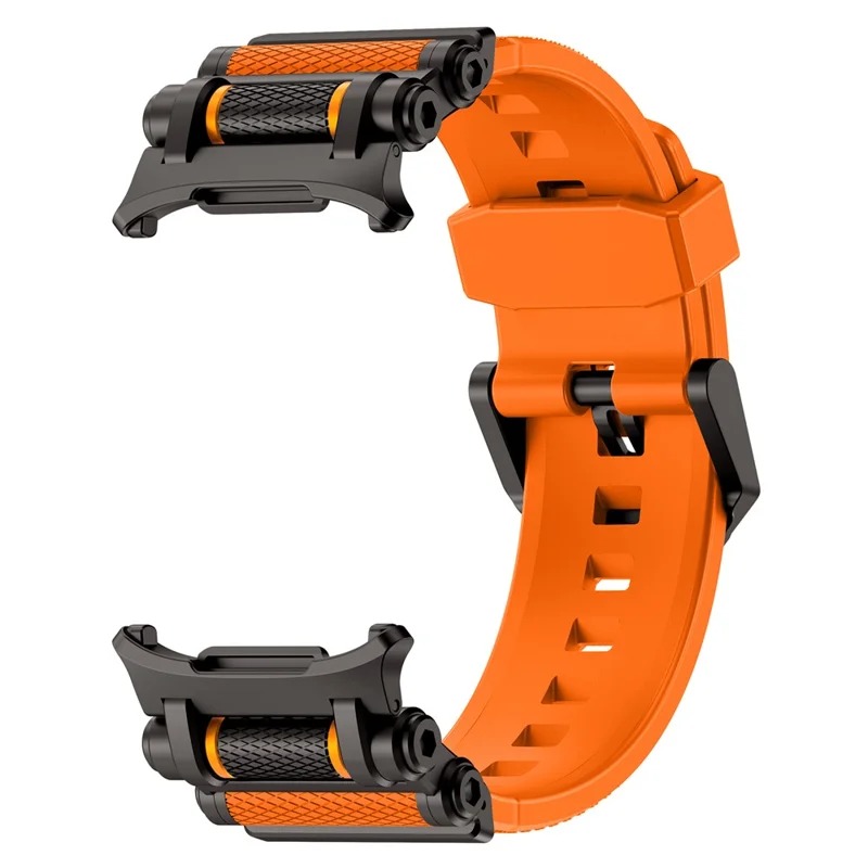For Samsung Galaxy Watch Ultra 47mm Replacement Watch Band Gear Design TPU Strap - Black+Orange