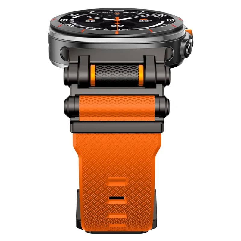 For Samsung Galaxy Watch Ultra 47mm Replacement Watch Band Gear Design TPU Strap - Black+Orange