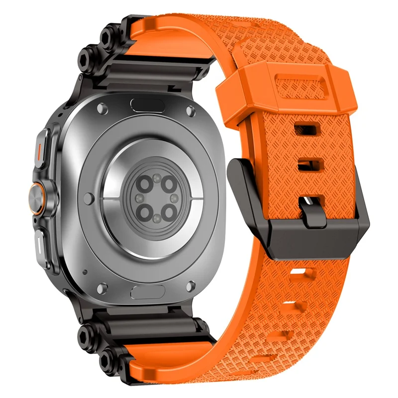 For Samsung Galaxy Watch Ultra 47mm Replacement Watch Band Gear Design TPU Strap - Black+Orange