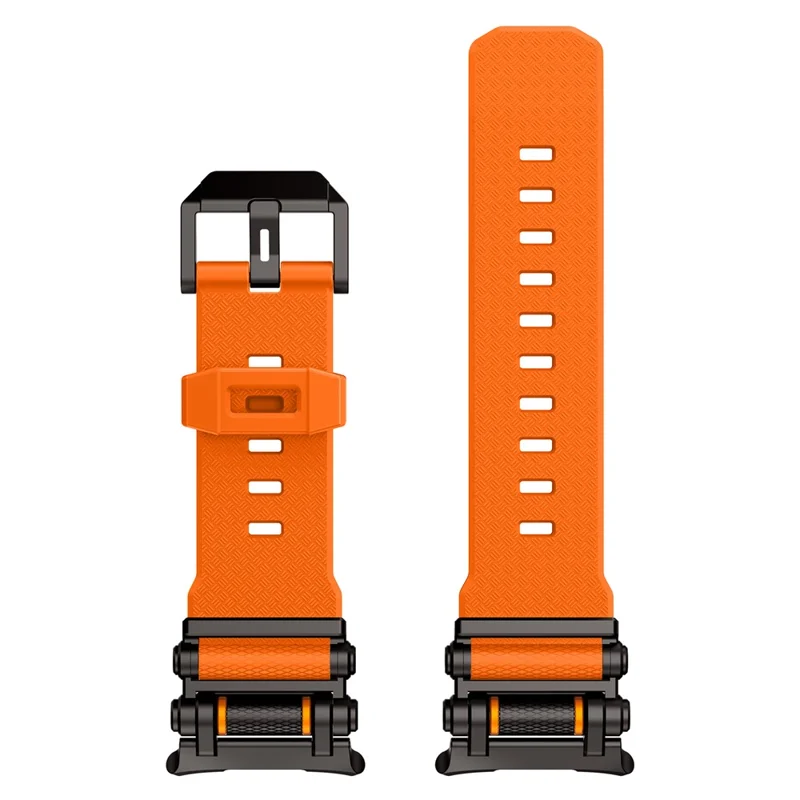 For Samsung Galaxy Watch Ultra 47mm Replacement Watch Band Gear Design TPU Strap - Black+Orange