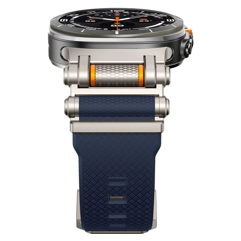 For Samsung Galaxy Watch Ultra 47mm Replacement Watch Band Gear Design TPU Strap - Titanium+Blue