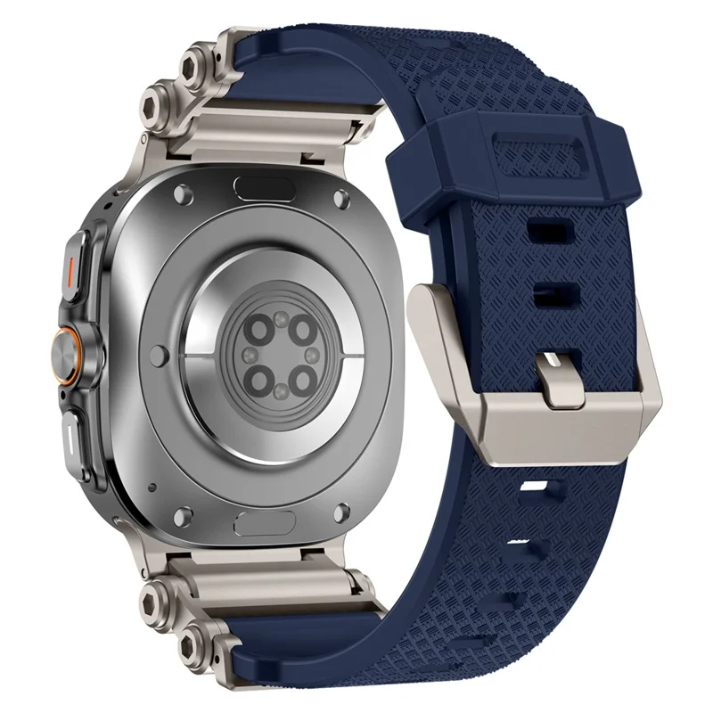 For Samsung Galaxy Watch Ultra 47mm Replacement Watch Band Gear Design TPU Strap - Titanium+Blue