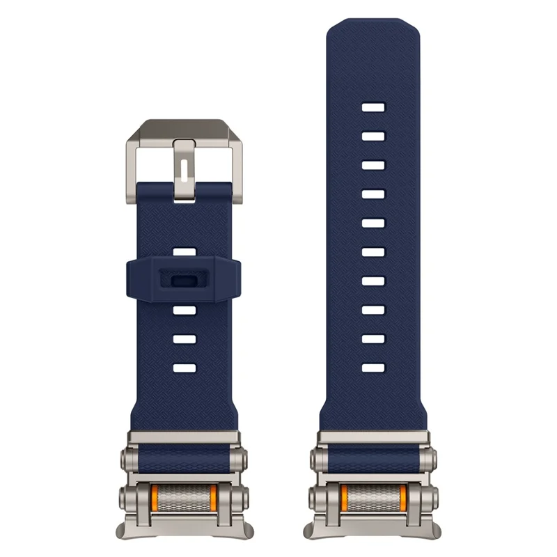 For Samsung Galaxy Watch Ultra 47mm Replacement Watch Band Gear Design TPU Strap - Titanium+Blue