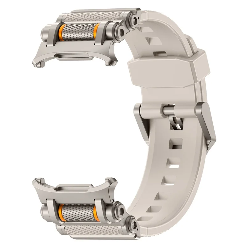 For Samsung Galaxy Watch Ultra 47mm Replacement Watch Band Gear Design TPU Strap - Titanium+Starlight