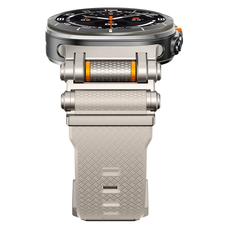 For Samsung Galaxy Watch Ultra 47mm Replacement Watch Band Gear Design TPU Strap - Titanium+Starlight
