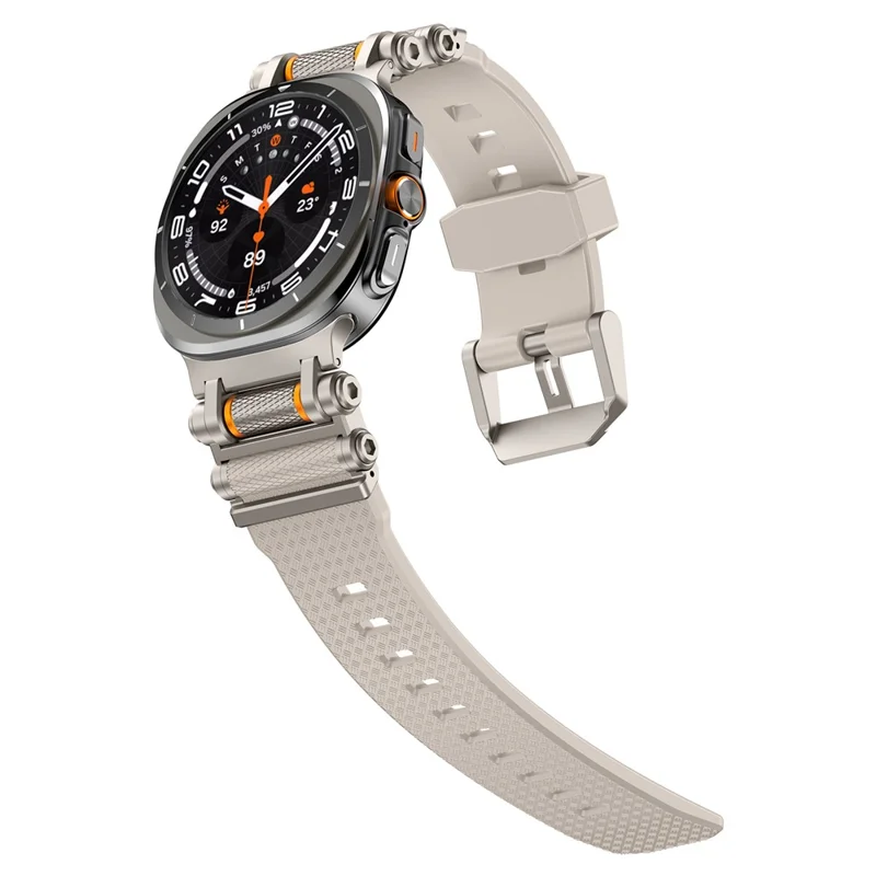 For Samsung Galaxy Watch Ultra 47mm Replacement Watch Band Gear Design TPU Strap - Titanium+Starlight