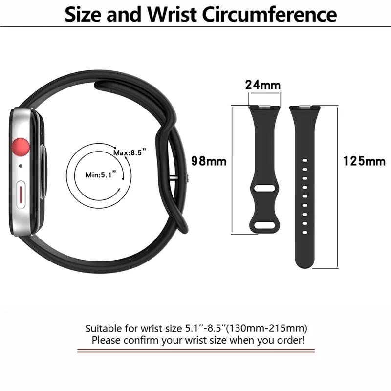 KALEBOL Pulseira de Silicone para Huawei Watch Fit 4 Pro / Fit 4 / Fit 3 com Fivela Borboleta - Preto
