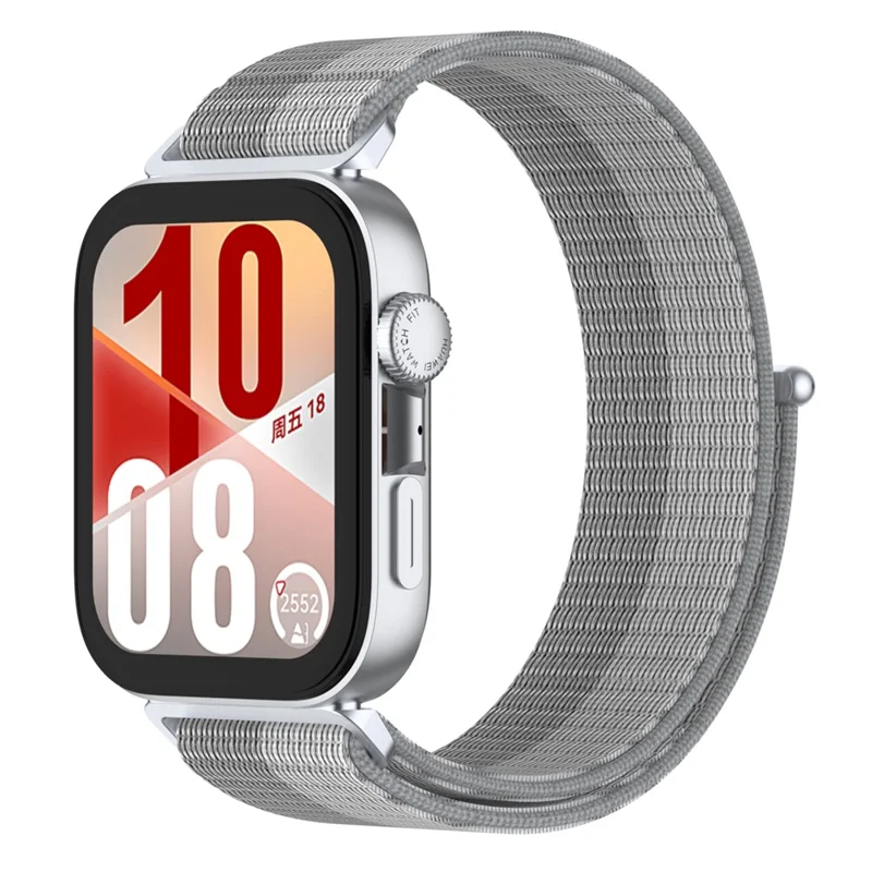 Pulseira KALEBOL para Huawei Watch Fit 4 Pro / Fit 4 / Fit 3 - Banda de Laço de Nylon Ajustável - Prata