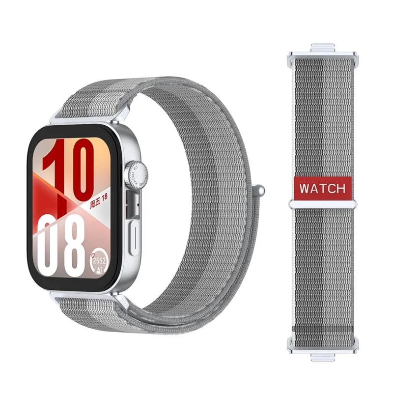 Pulseira KALEBOL para Huawei Watch Fit 4 Pro / Fit 4 / Fit 3 - Banda de Laço de Nylon Ajustável - Prata
