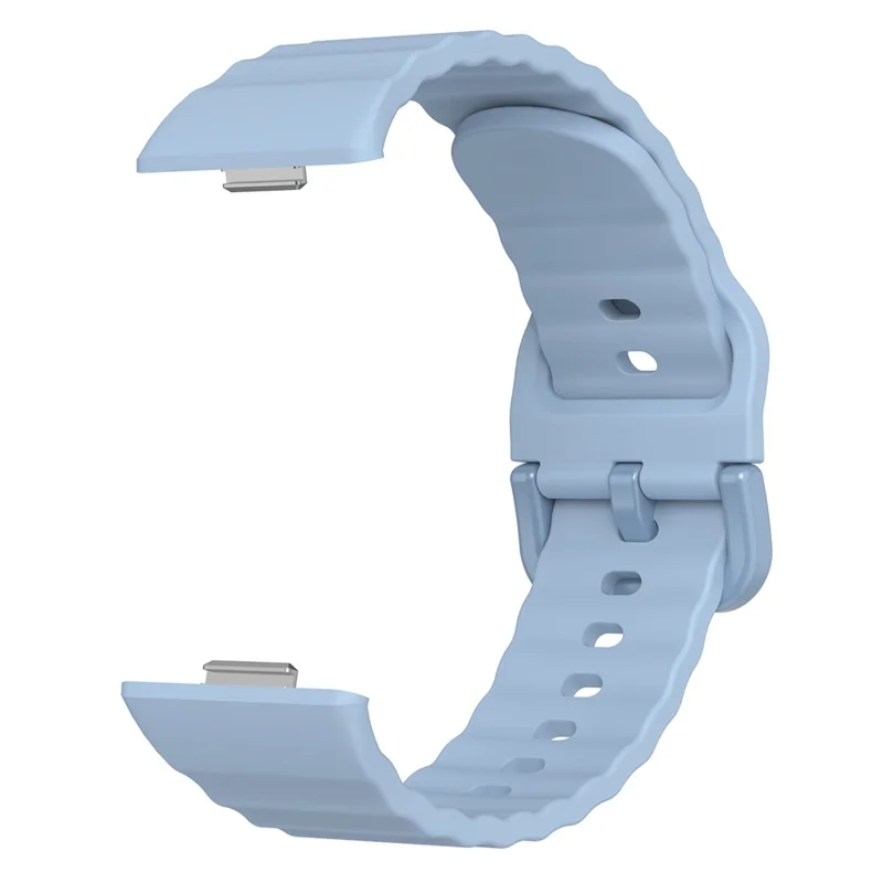 Pulseira de Silicone KALEBOL para Huawei Watch Fit 4 Pro / Fit 4 / Fit 3 Design de Ondas - Azul Bebê