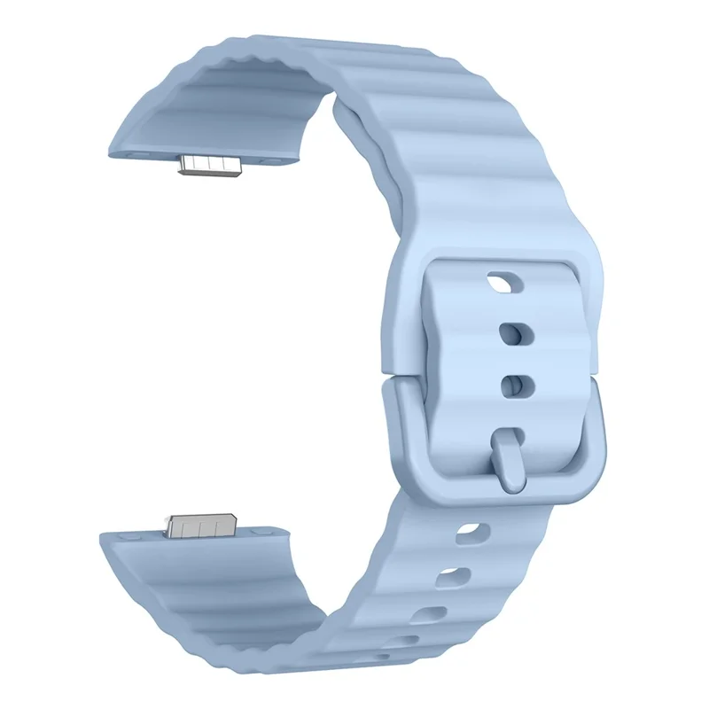 Pulseira de Silicone KALEBOL para Huawei Watch Fit 4 Pro / Fit 4 / Fit 3 Design de Ondas - Azul Bebê