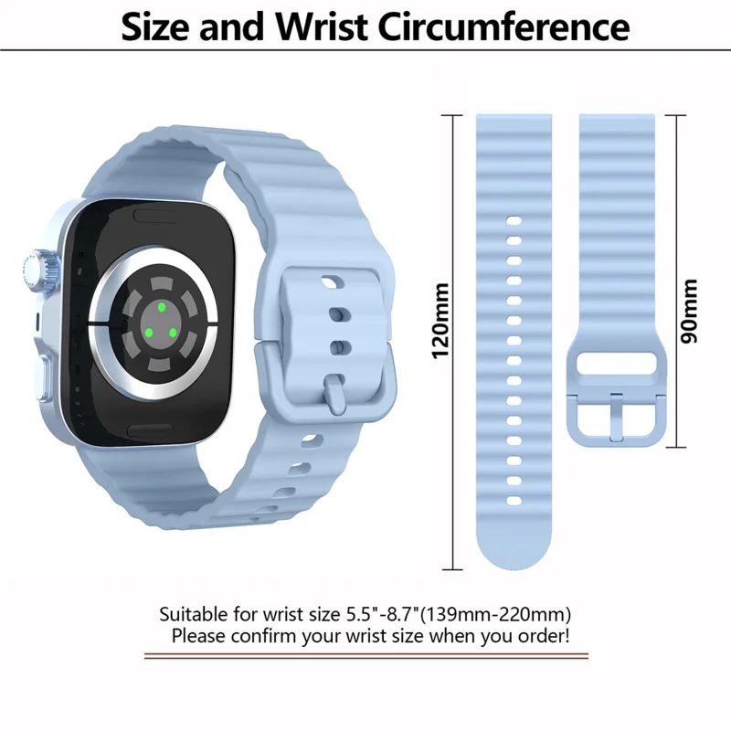 Pulseira de Silicone KALEBOL para Huawei Watch Fit 4 Pro / Fit 4 / Fit 3 Design de Ondas - Azul Bebê