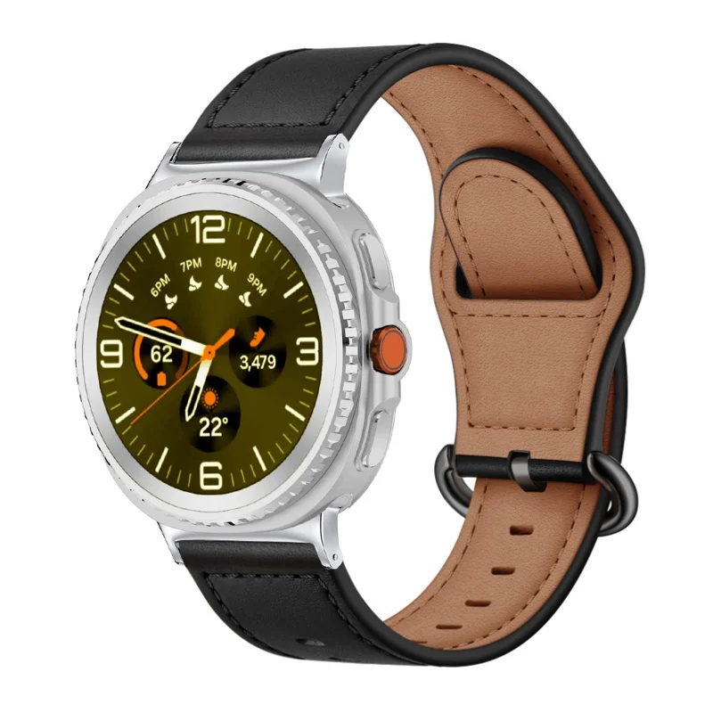 KALEBOL Ремешок для часов Samsung Galaxy Watch8 44 мм / 40 мм / Watch8 Classic 47 мм / 43 мм Натуральная кожа коровы - Черный