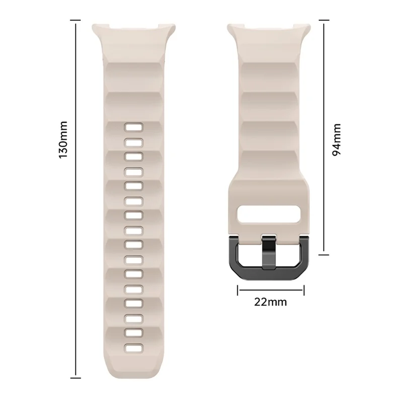 Pulseira KALEBOL para Samsung Galaxy Watch8 44mm / 40mm / Watch8 Classic 47mm em Formato de Onda de Silicone - Starlight