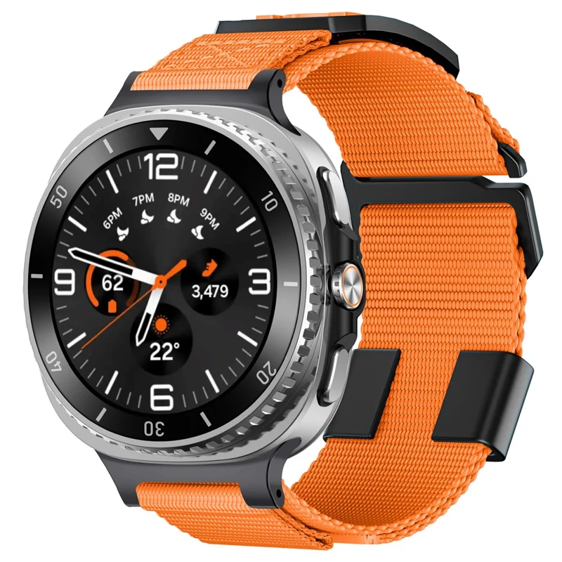 Pulseira KALEBOL de Nylon Trançado Esportiva para Samsung Galaxy Watch8 44mm / 40mm / Watch8 Classic 47mm / 43mm - Laranja