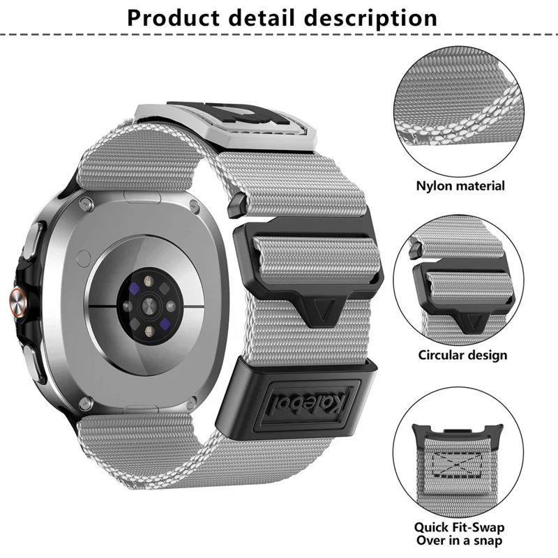 Pulseira KALEBOL de Nylon Trançado Esportiva para Samsung Galaxy Watch8 44mm / 40mm / Watch8 Classic 47mm / 43mm - Laranja