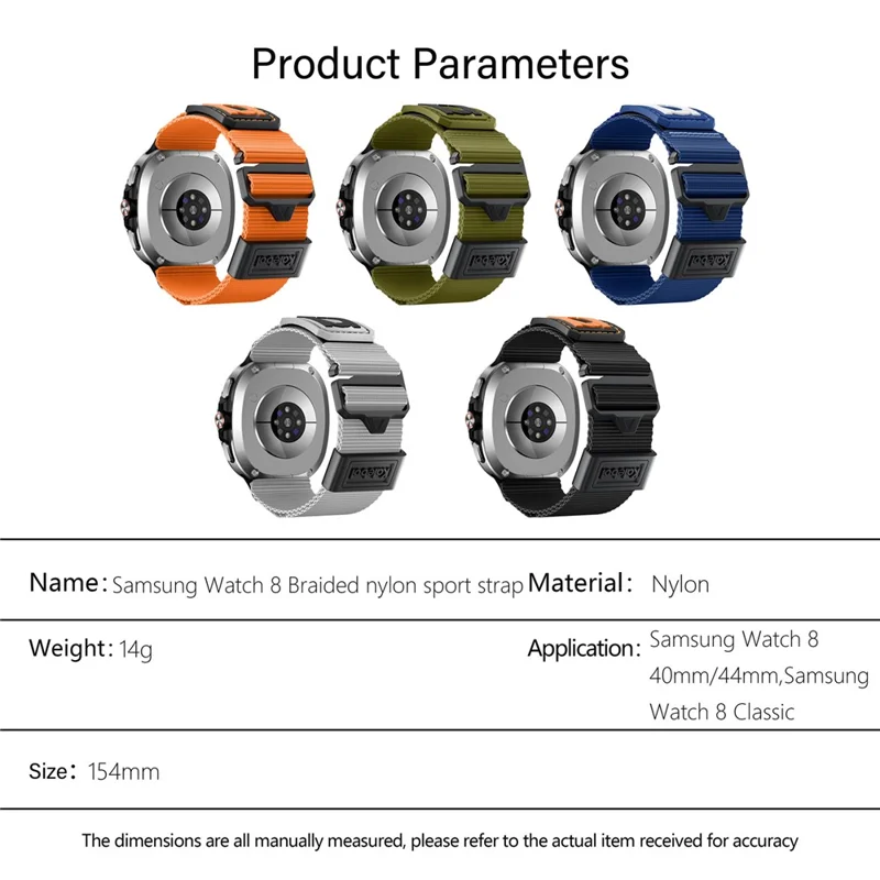 Pulseira KALEBOL de Nylon Trançado Esportiva para Samsung Galaxy Watch8 44mm / 40mm / Watch8 Classic 47mm / 43mm - Laranja