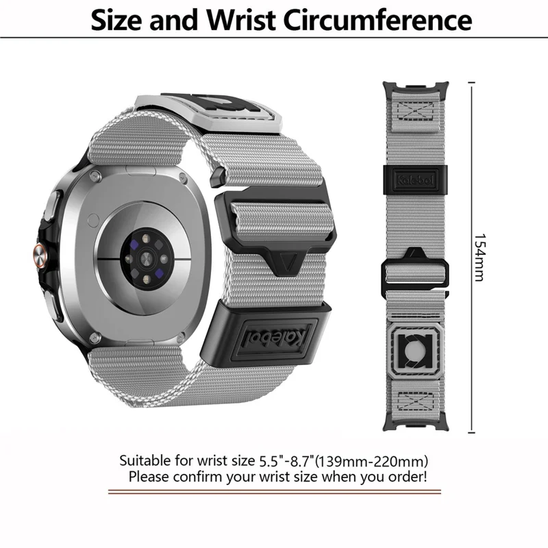 Pulseira KALEBOL de Nylon Trançado Esportiva para Samsung Galaxy Watch8 44mm / 40mm / Watch8 Classic 47mm / 43mm - Laranja