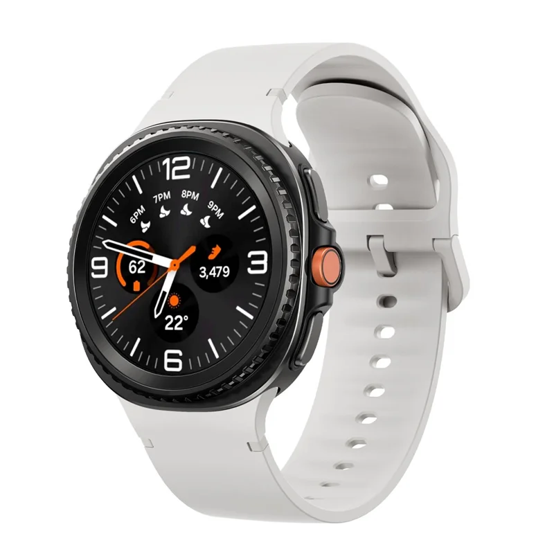 Pulseira de Silicone KALEBOL para Samsung Galaxy Watch8 44mm / 40mm / Watch8 Classic 47mm, Cor Sólida - Branco Marfim