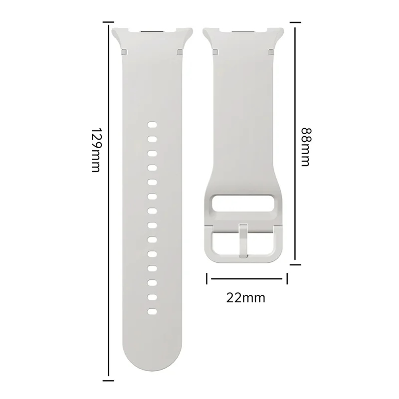 Pulseira de Silicone KALEBOL para Samsung Galaxy Watch8 44mm / 40mm / Watch8 Classic 47mm, Cor Sólida - Branco Marfim