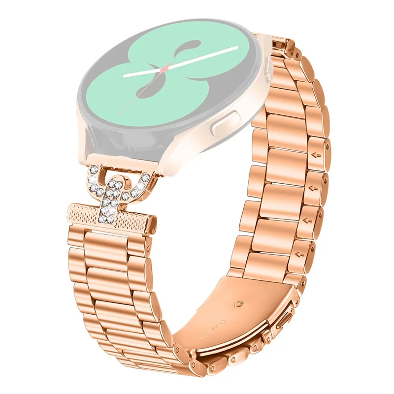 Bracelet de Montre Coloré pour Garmin D2 Air X10 / Bounce Bande Métallique en D avec Décoration de Strass - Or Rose