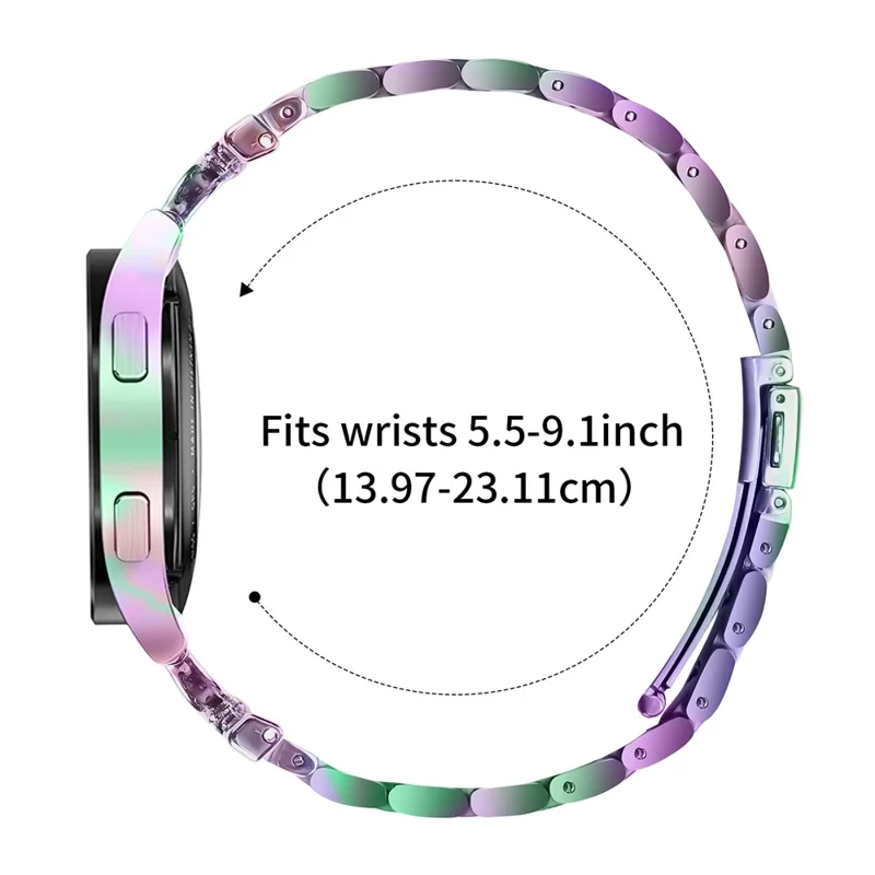 Cinturino colorato per GarminMove Luxe / Vivomove Luxe Fascia Metallica a Forma di D con Decorazione di Strass - Colorato