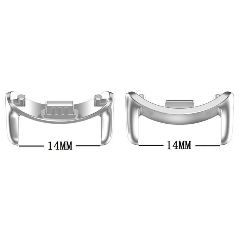1 Pair Watch Band Adapter for Xiaomi Smart Band 9 / 8 Stainless Steel Connector, 14mm Width - Black
