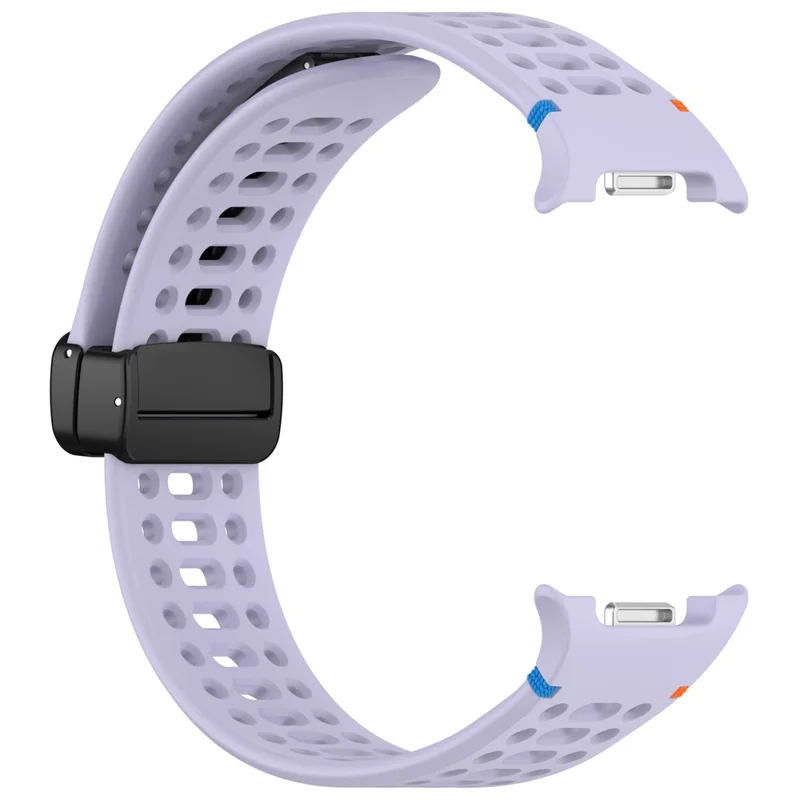 Silicone Watch Band for Samsung Galaxy Watch8 44mm / 40mm / Watch8 Classic 46mm Hollow Breathable Magnetic Buckle Strap - Purple