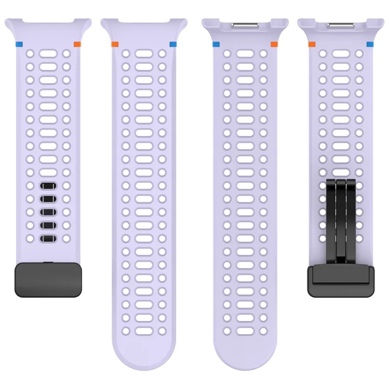 Silicone Watch Band for Samsung Galaxy Watch8 44mm / 40mm / Watch8 Classic 46mm Hollow Breathable Magnetic Buckle Strap - Purple