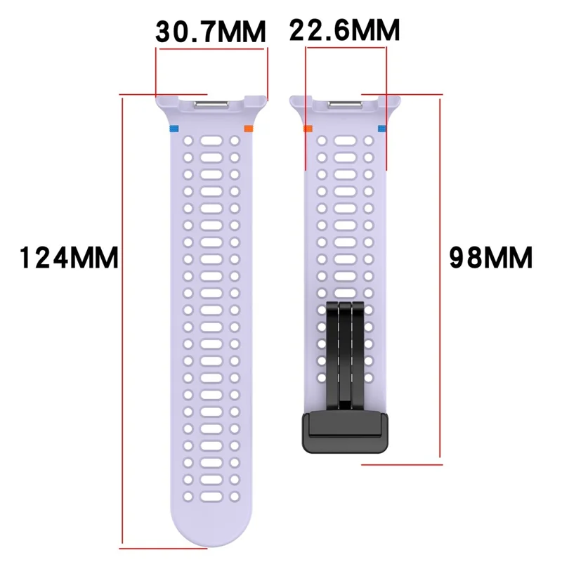 Silicone Watch Band for Samsung Galaxy Watch8 44mm / 40mm / Watch8 Classic 46mm Hollow Breathable Magnetic Buckle Strap - Purple
