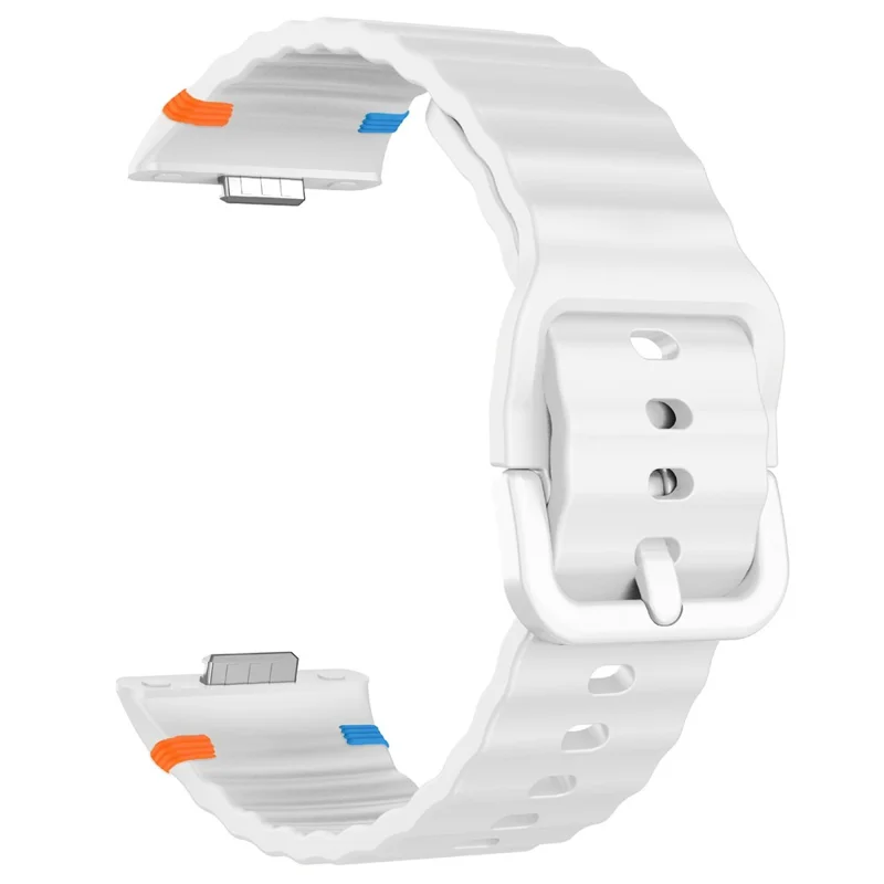 Silicone Watch Strap for Huawei Watch Fit 4 Pro / Fit 4 / Fit 3 Wave Stitching Line Design Wrist Band - White