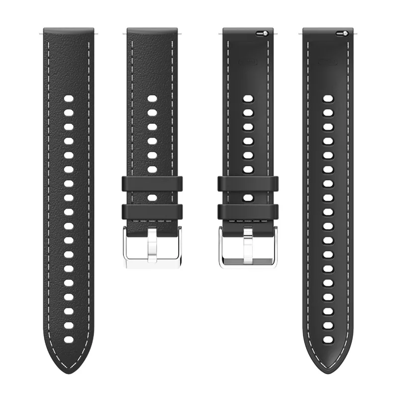 Für Huawei Watch GT 5 41mm Smartwatch Band 18mm Gepolstertes Liniendesign Verstellbares Silikon Armband - Schwarz